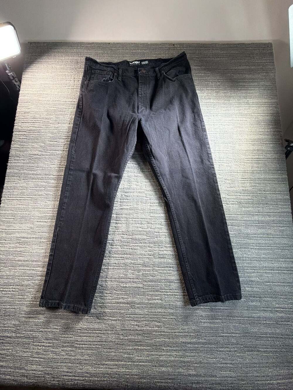 Wrangler Reserve Black Straight Leg Jeans 40x30